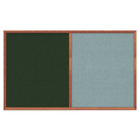 United Visual Products Slim Style Indoor Enclosed Corkboard, 24 UV502SC-WHITE-DRKSPR